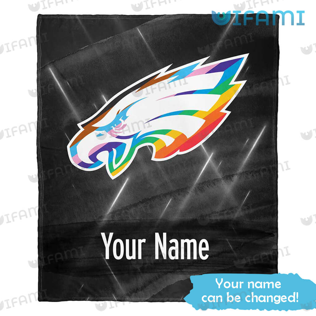 Custom Eagles Blanket Logo Pride Color Philadelphia Eagles Gift