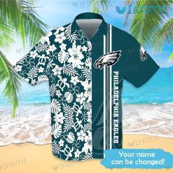 Custom Eagles Hawaiian Shirt Hibiscus Turtle Pattern Philadelphia Eagles Gift