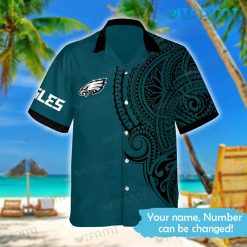 Custom Eagles Hawaiian Shirt Polynesian Pattern Philadelphia Eagles Present
