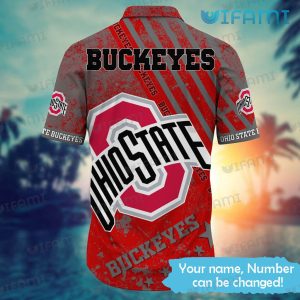Custom Ohio State Hawaiian Shirt Stripe Pattern Ohio State Buckeyes Gift