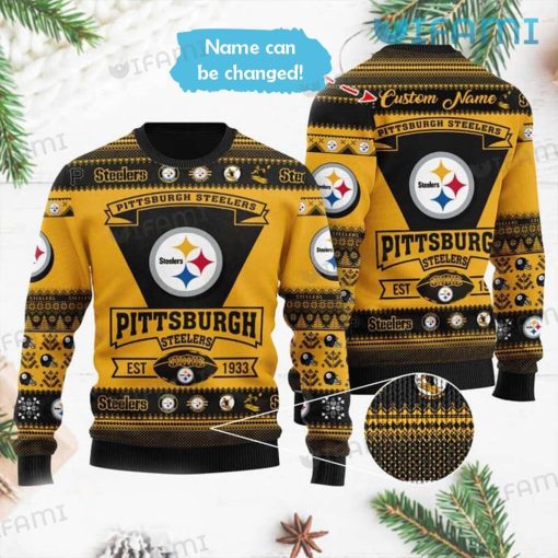 Custom Steelers Christmas Sweater EST 1933 Pittsburgh Steelers Gift