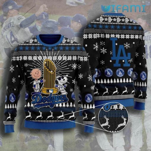 Dodgers Christmas Sweater Charlie Snoopy Trophy Los Angeles Dodgers Gift
