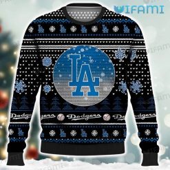 Dodgers Christmas Sweater Logo Pattern Los Angeles Dodgers Present