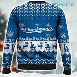 Dodgers Christmas Sweater Triangle Pattern Los Angeles Dodgers Present Back