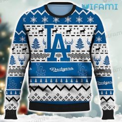 Dodgers Christmas Sweater Zigzag Pattern Los Angeles Dodgers Present