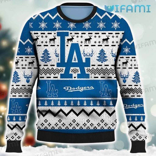 Dodgers Christmas Sweater Zigzag Pattern Los Angeles Dodgers Gift