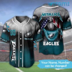 Eagles Baseball Jersey Skeleton Metallica USA Flag Custom Philadelphia Eagles Gift