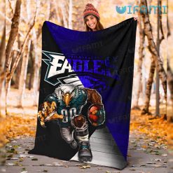 Eagles Blanket Black Blue Mascot Philadelphia Eagles Gift