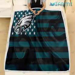 Eagles Blanket USA Flag Black Green Line Philadelphia Eagles Gift