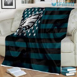 Eagles Blanket USA Flag Black Green Line Philadelphia Eagles Gift