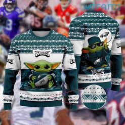 Eagles Christmas Sweater Baby Yoda Hug Football Philadelphia Eagles Gift
