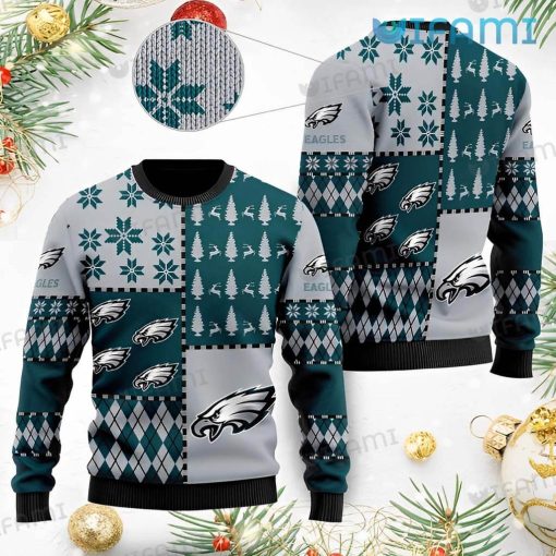Eagles Christmas Sweater Criss Cross Pattern Logo Philadelphia Eagles Gift