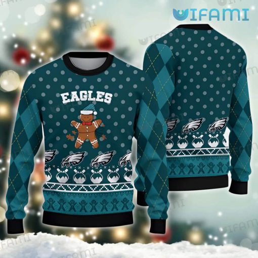 Eagles Christmas Sweater Gingerbread Dot Pattern Philadelphia Eagles Gift