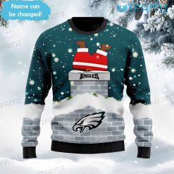 Eagles Christmas Sweater Santa Claus Chimney Philadelphia Eagles Present
