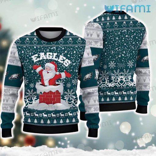 Eagles Christmas Sweater Santa Clause Chimney Philadelphia Eagles Gift