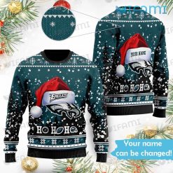 Eagles Christmas Sweater Santa Hat Ho Ho Ho Custom Philadelphia Eagles Gift