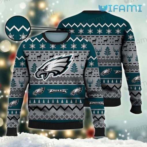Eagles Christmas Sweater Snowflake Reindeer Philadelphia Eagles Gift