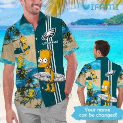 Eagles Hawaiian Shirt Beach Bart Simpson Surfing Custom Philadelphia Eagles Gift