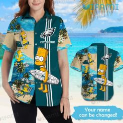 Eagles Hawaiian Shirt Beach Bart Simpson Surfing Custom Philadelphia Eagles Gift