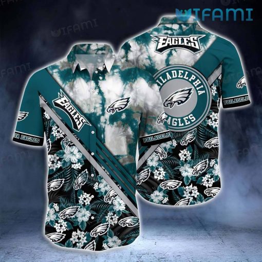 Eagles Hawaiian Shirt Color Splash Flower Palm Leaf Philadelphia Eagles Gift