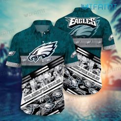 Eagles Hawaiian Shirt Flower Palm Leaf Logo Pattern Philadelphia Eagles Gift