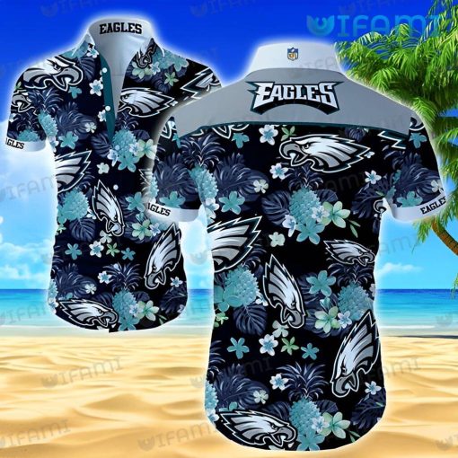 Eagles Hawaiian Shirt Flower Pineapple Palm Leaves Logo Philadelphia Eagles Gift