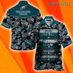 Eagles Hawaiian Shirt Football Love Peace Hibiscus Palm Leaf Philadelphia Eagles Gift