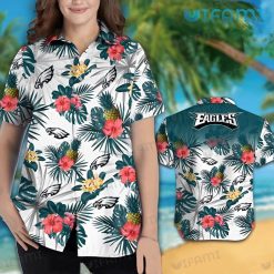 Eagles Hawaiian Shirt Hibiscus Pineapple Palm Leaf Philadelphia Eagles Present