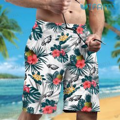 Eagles Hawaiian Shirt Hibiscus Pineapple Palm Leaf Philadelphia Eagles Short