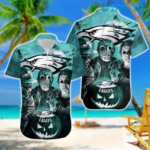 Eagles Hawaiian Shirt Jason Michael Freddy Jack-O’-Lantern Halloween Philadelphia Eagles Gift