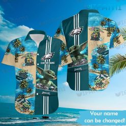 Eagles Hawaiian Shirt Lovely Baby Yoda Beach Custom Philadelphia Eagles Gift