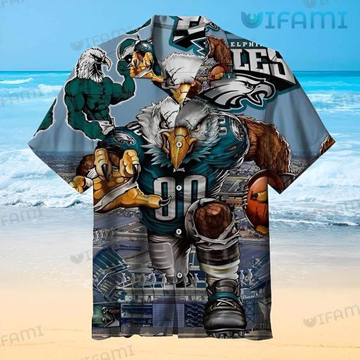 Eagles Hawaiian Shirt Mascot Football Field Philadelphia Eagles Gift