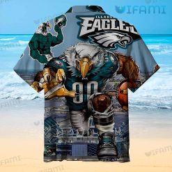 Eagles Hawaiian Shirt Mascot Football Field Philadelphia Eagles Present Back