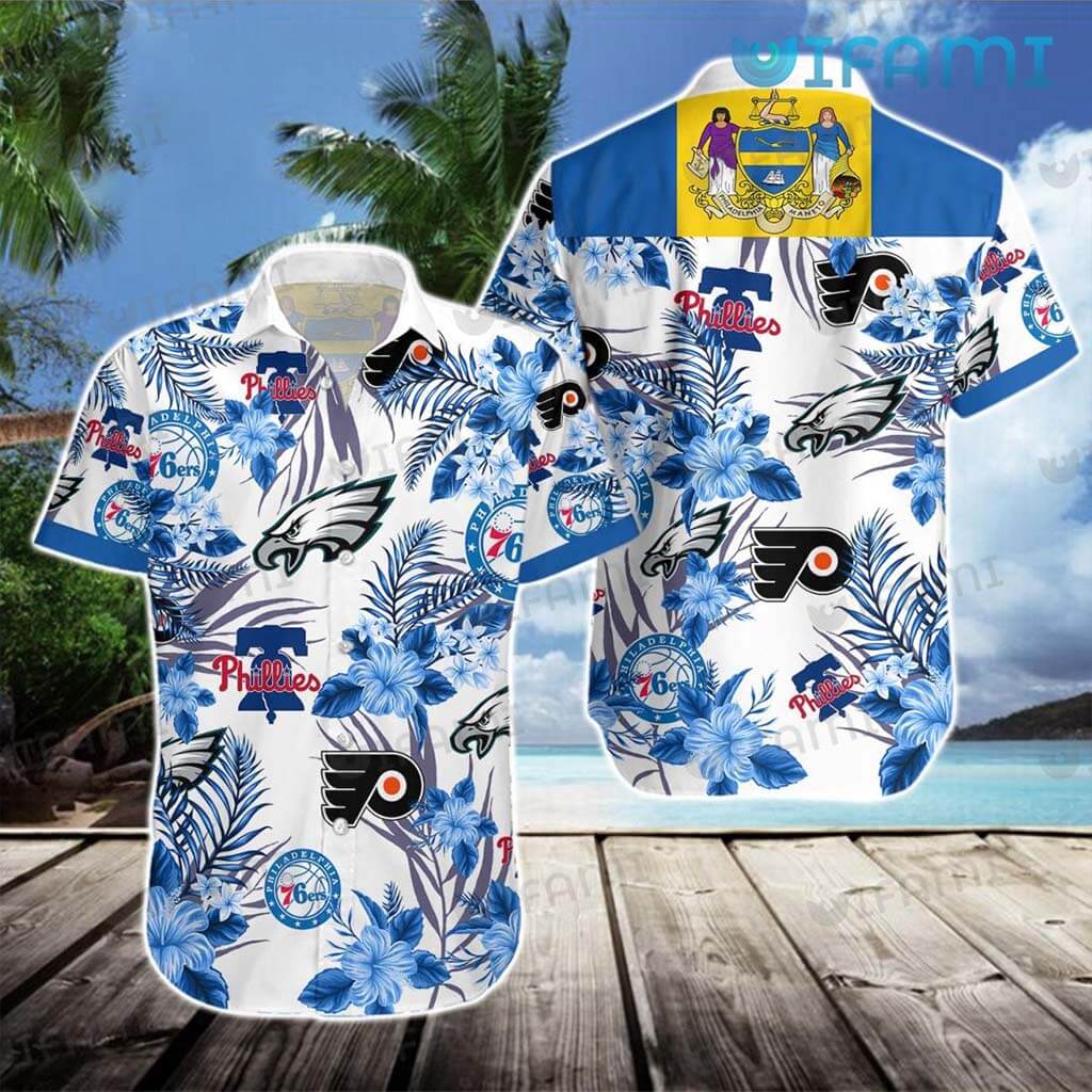 Philadelphia Eagles 76ers Phillies Flyers 3D Hawaiian Shirt