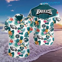 Eagles Hawaiian Shirt Pineapple Colorful Flower Pattern Philadelphia Eagles Gift