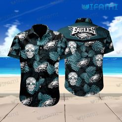Eagles Hawaiian Shirt Sugar Skull Palm Leaves Philadelphia Eagles Gift