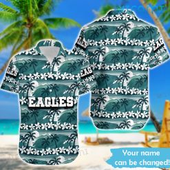 Eagles Hawaiian Shirt Waves Coconut Flower Philadelphia Eagles Gift