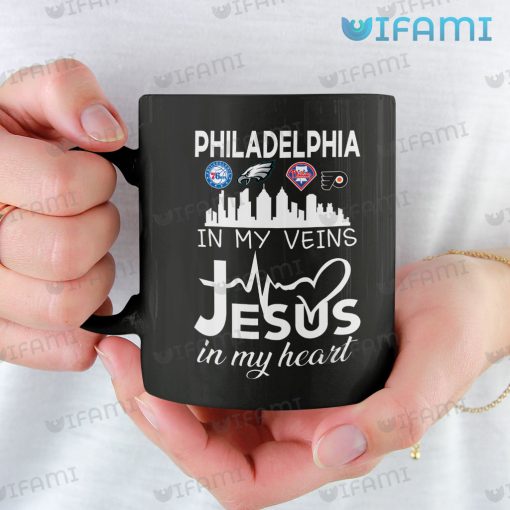 Eagles Mug In My Veins Jesus In My Heart Phillies Flyers 76ers Philadelphia Eagles Gift