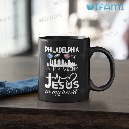 Eagles Mug In My Veins Jesus In My Heart Phillies Flyers 76ers Philadelphia Eagles Gift