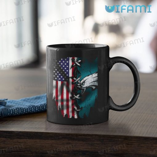 Eagles Mug USA Flag Stitches Logo Philadelphia Eagles Gift