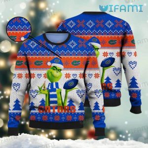 Florida Gators Christmas Sweater Grinch Heart Pattern Gators Gift