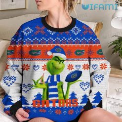 Florida Gators Christmas Sweater Grinch Heart Pattern Gators Present