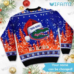 Florida Gators Christmas Sweater Santa Hat Ho Ho Ho Custom Gators Present Back