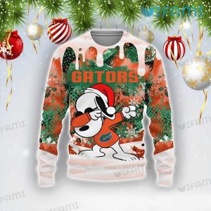 Florida Gators Christmas Sweater Snoopy Dabbing Gators Gift