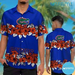 Florida Gators Hawaiian Shirt Orange Hibiscus Tropical Leaf Gators Gift