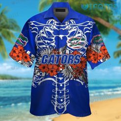 Florida Gators Hawaiian Shirt Skeleton Hibiscus Palm Leaf Gators Present