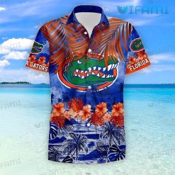 Gators Hawaiian Shirt Beach Hibiscus Tropical Leaves Florida Gators Gift