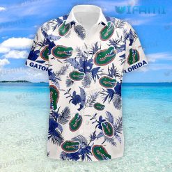 Gators Hawaiian Shirt Blue Hibiscus Logo Pattern Florida Gators Gift