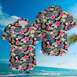 Gators Hawaiian Shirt Flower Tropical Leaf Logo Gators Present Beach