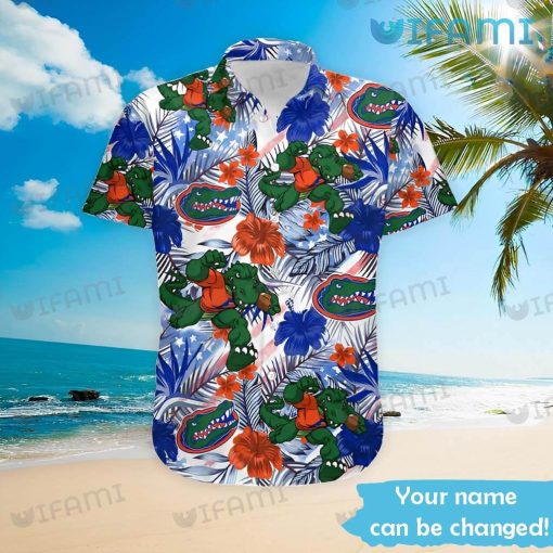 Gators Hawaiian Shirt Mascot Colorful Tropical Flower Custom Florida Gators Gift